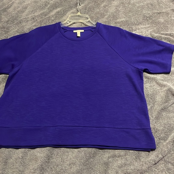 Eileen Fisher Stunning Royal Blue short waisted Boxy Tunic. Size S/P - Picture 2 of 9